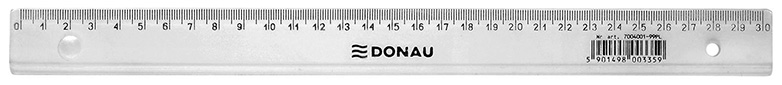 Pravítko 30 cm transparentní