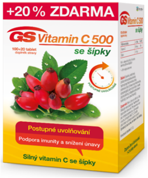 GS Vitamín C s postupným uvolňováním 500 mg 100 + 20 tablet