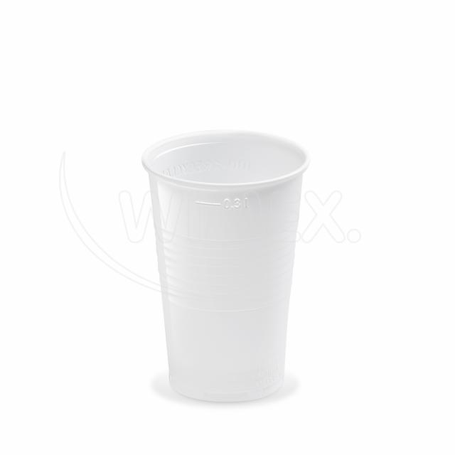 Kelímek PP na nápoje 0,3 l bílý / 50 ks