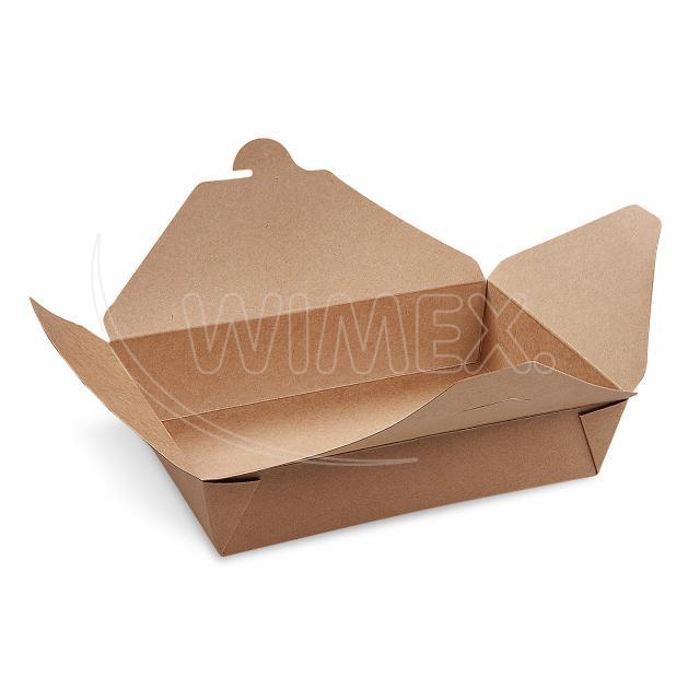 Papírový box EKO 195x140x50mm na jídlo kraft s chlopněmi 1500ml / 50ks