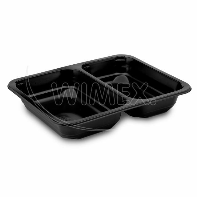 Menu miska do stroje 2dílná černá 227x178x40 mm 1070ml/50 ks