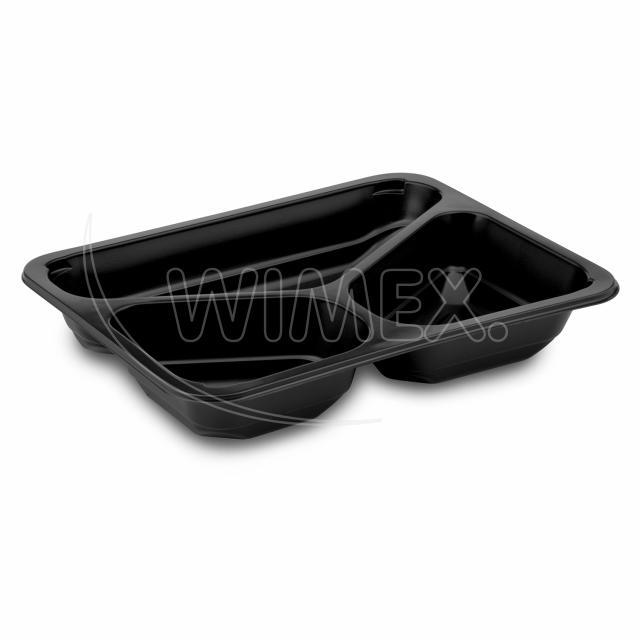 Menu miska do stroje 3dílná černá 227x178x40 mm 980ml/50 ks