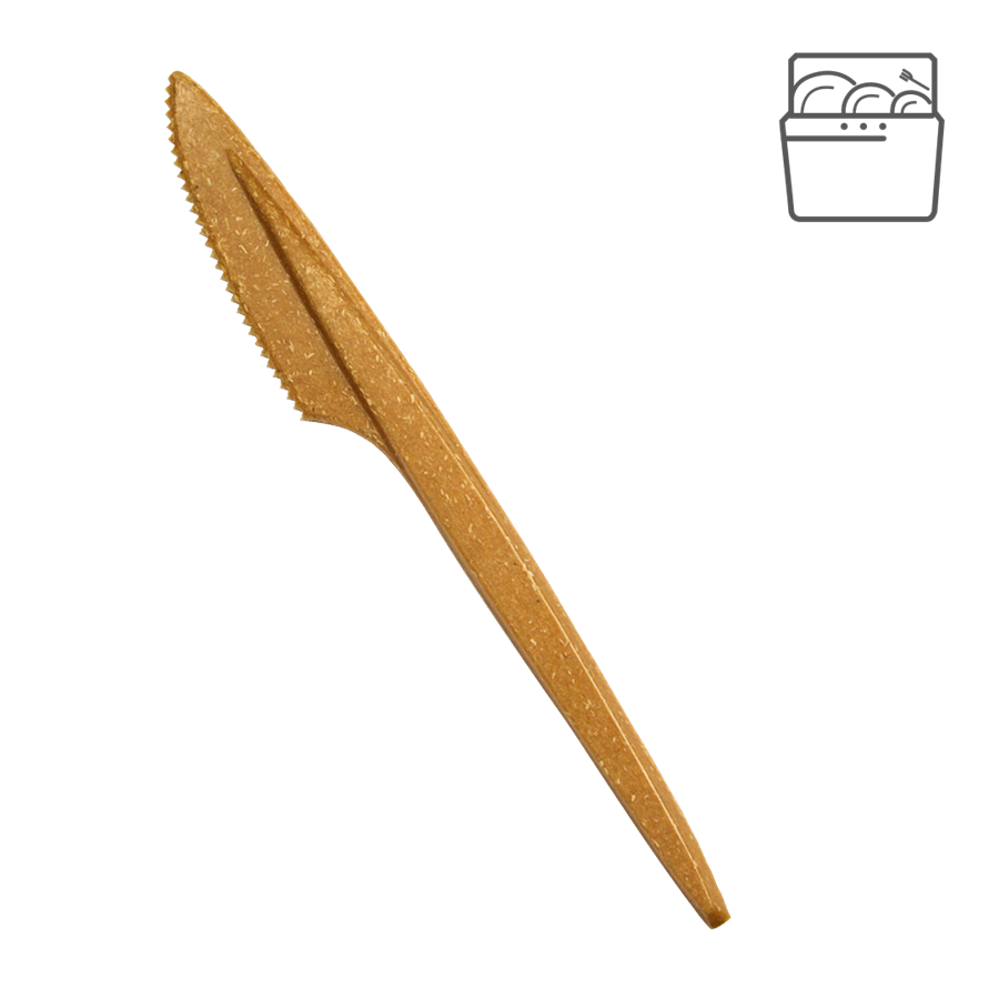 Jednorázové nádobí nůž příborový / 100 ks kompozit dřevo/plast WPC