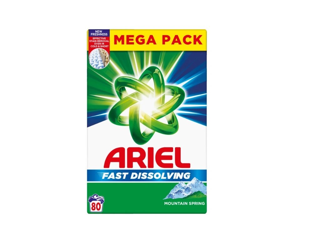 Ariel prací prášek 80PD / 4,4kg Mountain Spring univerzální (bílé i barevné prádlo)