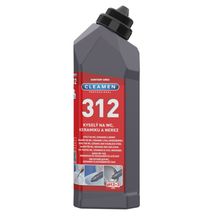 Cleamen 312 WC čistič na keramiku a nerez 750 ml (dříve růžový Krystal)