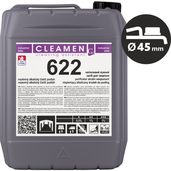 CLEAMEN 622 nepěnivý alkalický čistič podlah a ploch 5kg