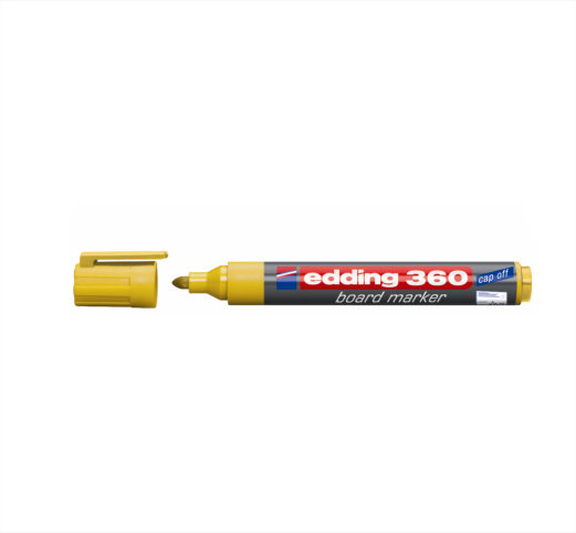 Značkovač EDDING 360 na bílé tabule plnitelný žlutý
