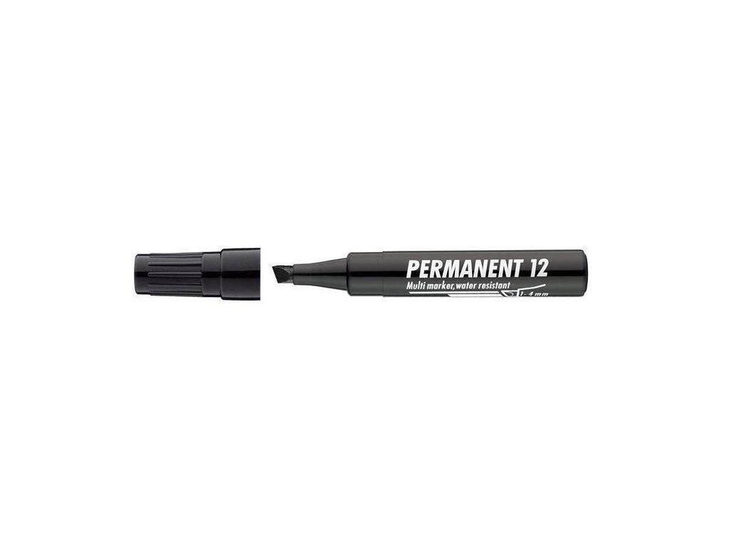 Popisovač ICO Permanent 12, 1-5mm, zkosený černý