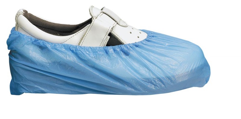 Jednorázové návleky na obuv modré 40 x 14 cm (CPE) 100 ks
