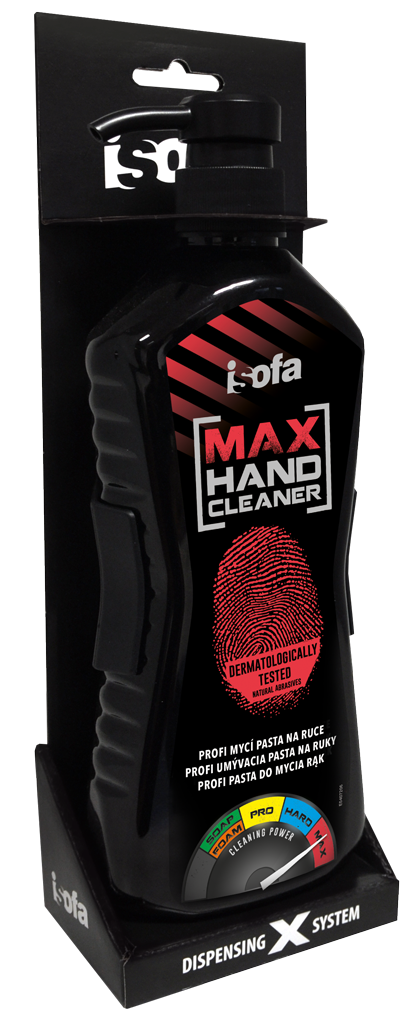 Isofa MAX - profi tekutá pasta na ruce 550g pro silně znečištěné ruce + držák