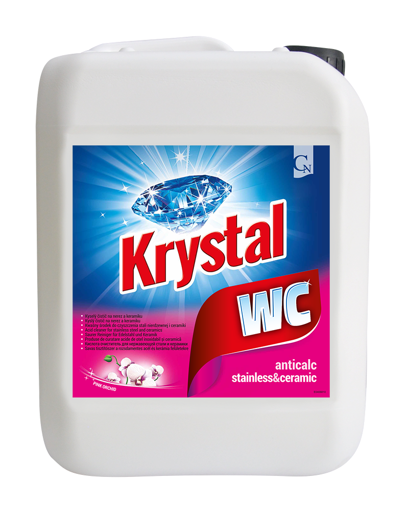 Krystal WC čistič na keramiku a nerez 5l růžový