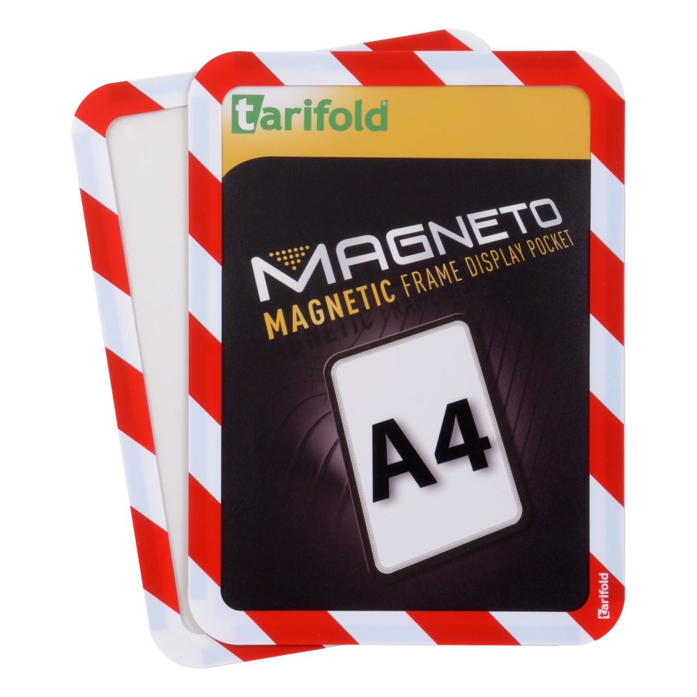 Magneto - bezpečnostní magnetický rámeček na dokument A4, červeno-bílý, 2 ks