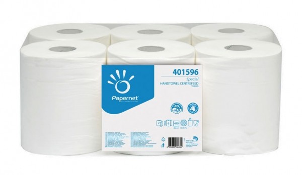 Utěrky papírové na roli Papernet 401596 2-vrstvé, 138m, šíře 20 cm / 6 rolí