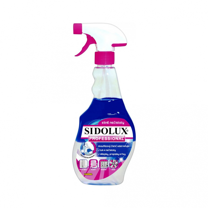 Sidolux Professional dvoufázový na silné nečistoty, 500 ml (odstraňuje nálepky, stopy od fixů apod.)