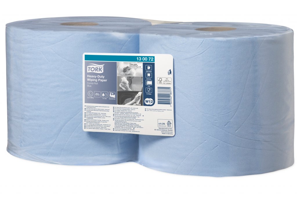 Tork průmyslová papírová utěrka, 3 - vrstvá, modrá Heavy-Duty 130081 / 2 ks
