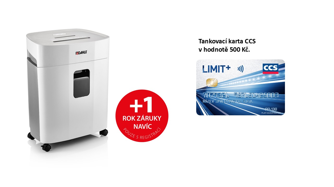 Skartovač DAHLE PaperSAFE® 240, 10 listů, 4 x 12 mm, 25 l + tankovací karta 500 Kč