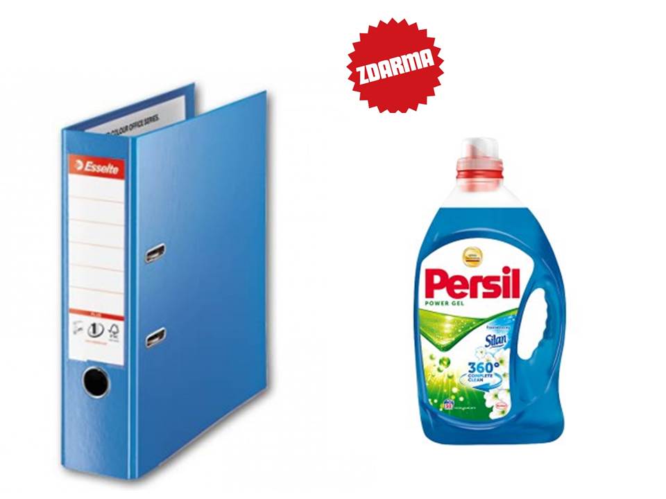 5x Pořadač pákový Esselte No.1 POWER A4 maxi 8 cm VIVIDA modrý + Persil prací gel 20 PD