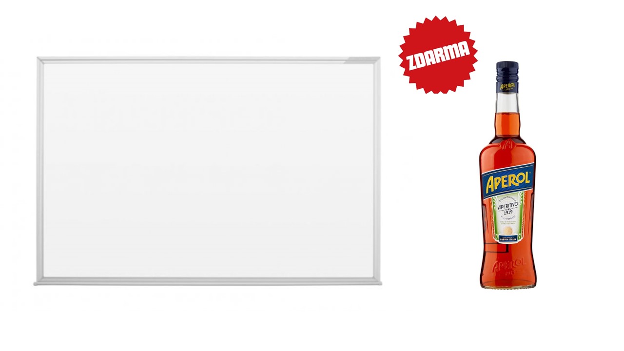 Tabule bílá magnetická MAGNETOPLAN 90 x 120 cm + dárek Aperol 0,7l