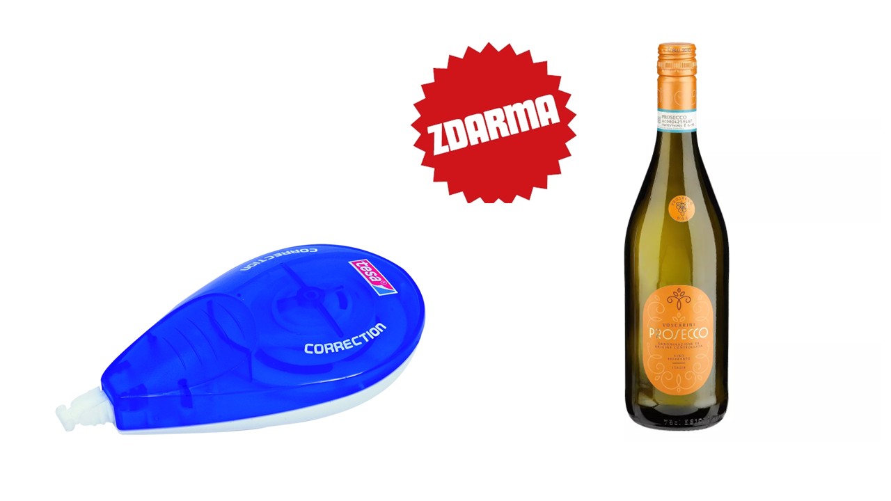Opravná páska TESA 4,2 mm x 10m Eco jednorázová + Prosecco 0,75l