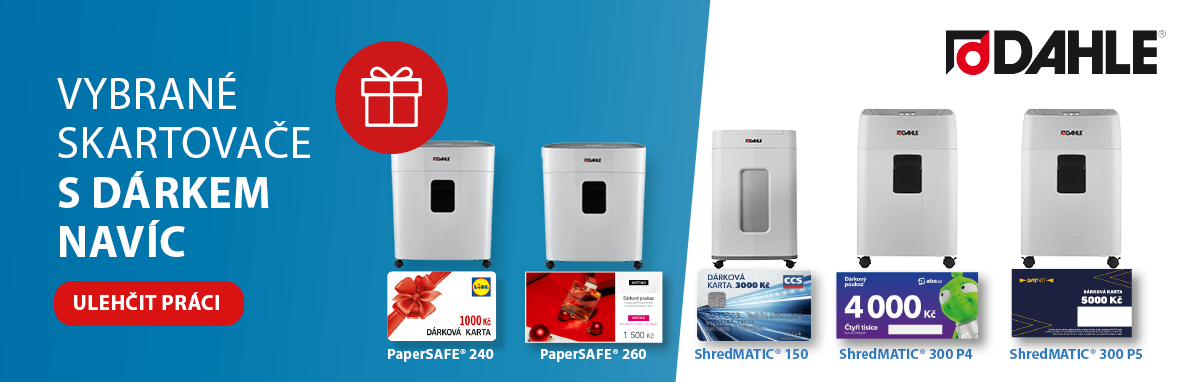 DAHLE, skartovače s dárkem